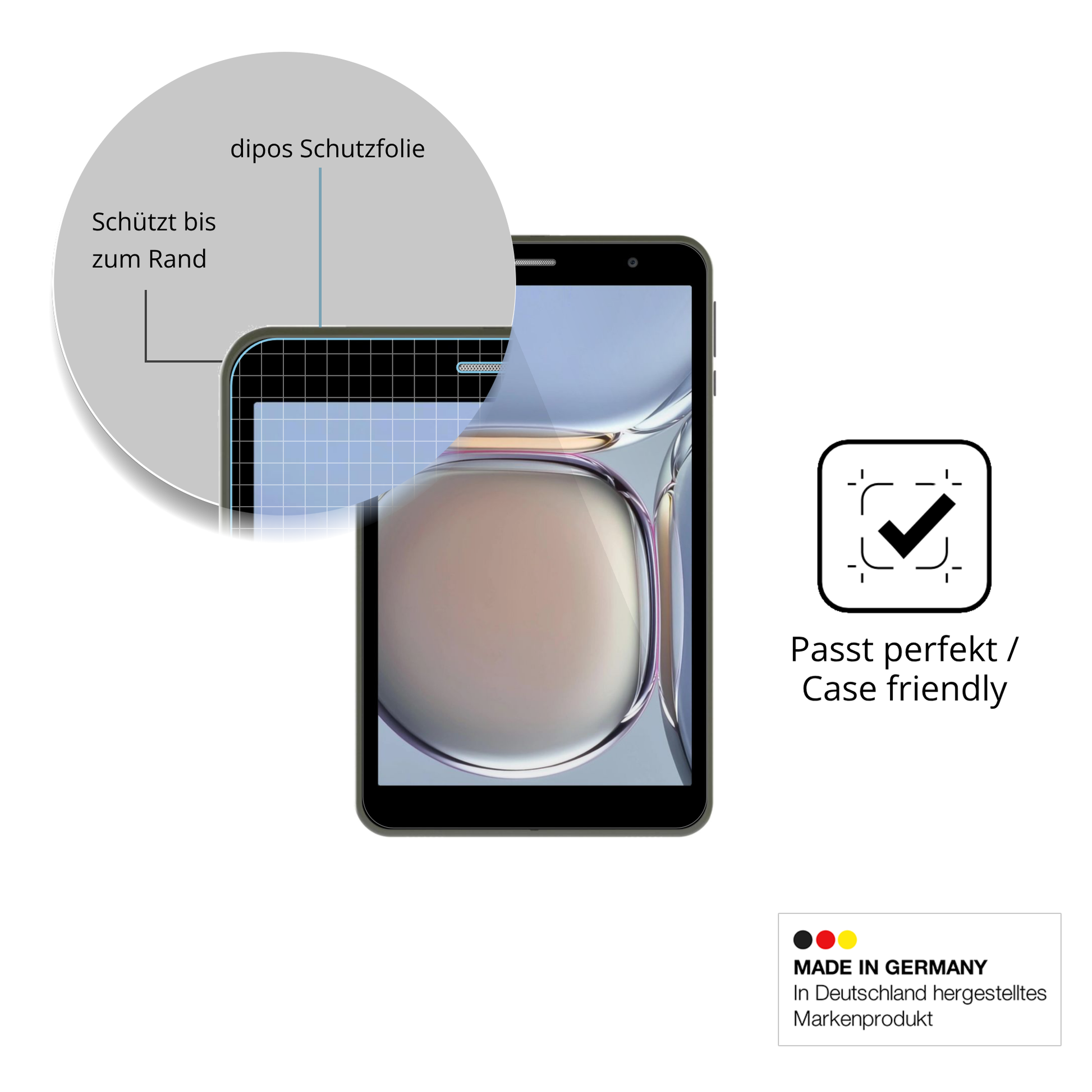 Besonders flexibler Displayschutz mit Anti-Shock-Schicht im Materialmix