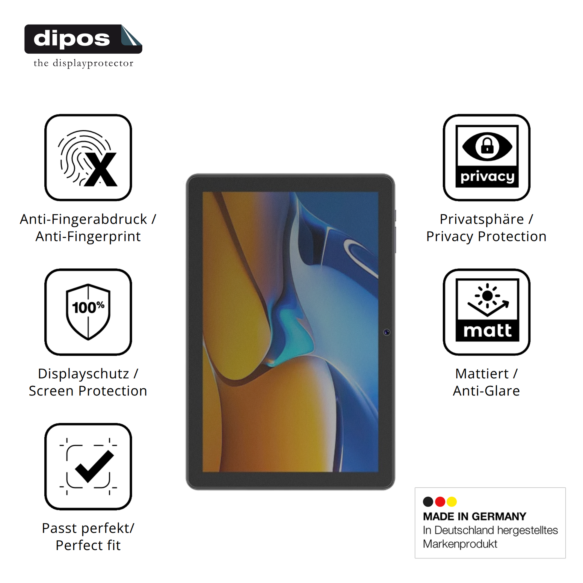 Privatsphäre-Schutz durch Sichtschutz-Folie passend zugeschnitten für Digma Z10