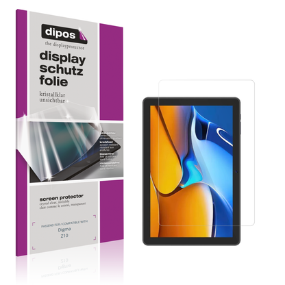 Klare Displayschutzfolie von dipos passend für Digma Z10, präziser Zuschnitt und blasenfrei montiert