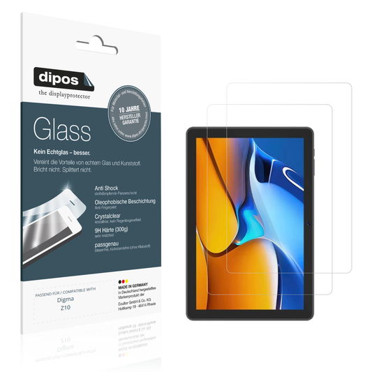 Klare Displayschutzfolie von dipos passend für Digma Z10, 9H kratzfest und blasenfrei montiert