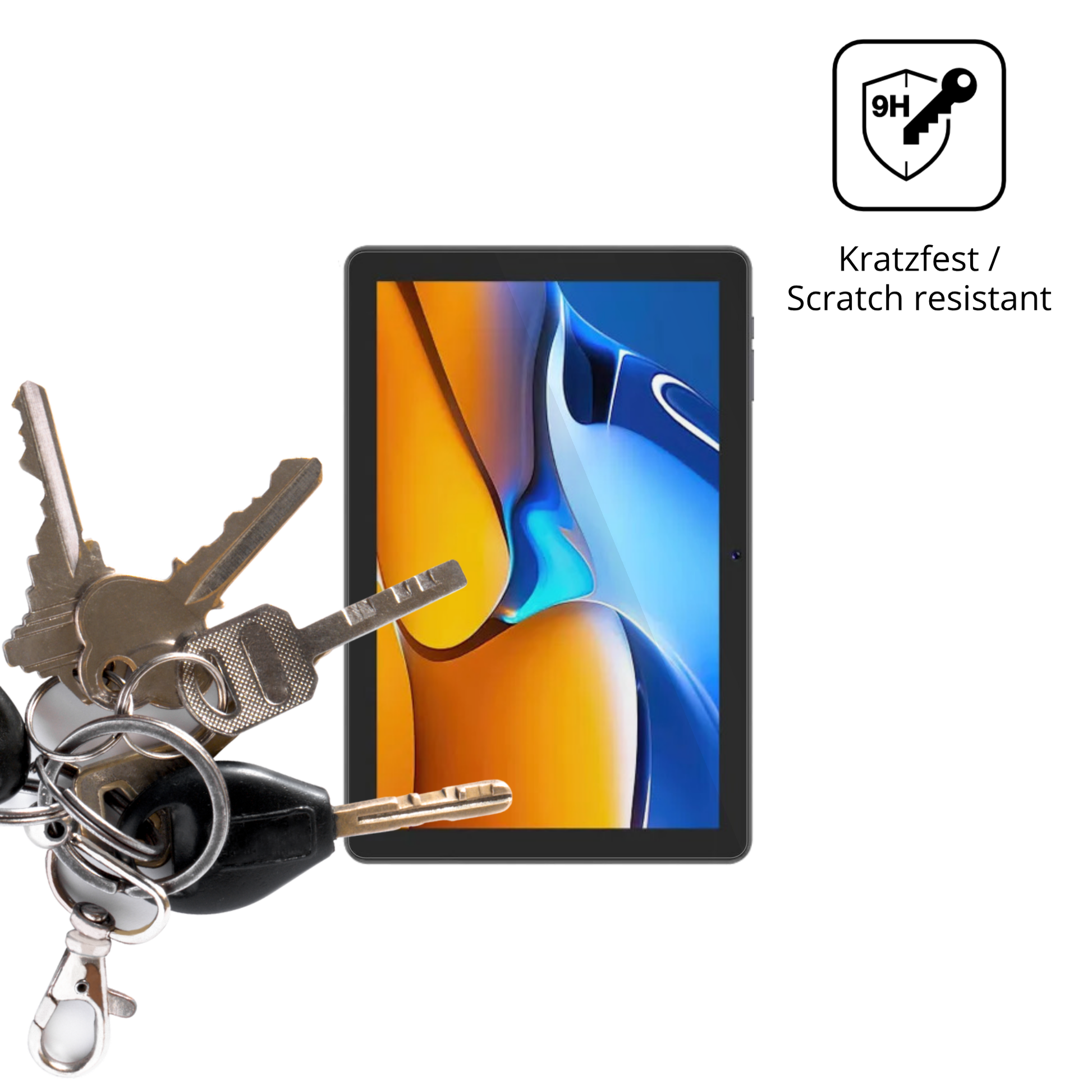 dipos Displayschutz für Digma Z10, transparente Oberfläche, perfekte Passform auch für die Rundungen