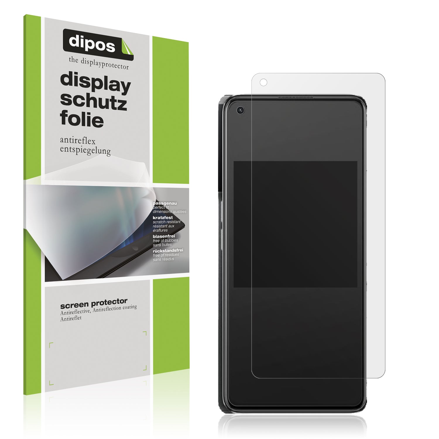 Matte Displayschutzfolie von dipos passend für Oppo K10 Pro 5G, präziser Zuschnitt und blasenfrei montiert