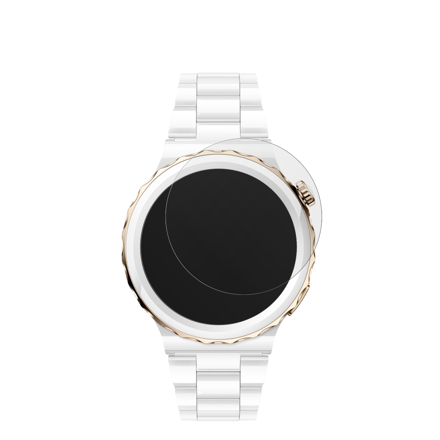 HuaweiWatch GT3 Pro Ceramic (43mm) mit aufgebrachter dipos Displayschutzfolie, die lästige Fingerabdrücke minimiert