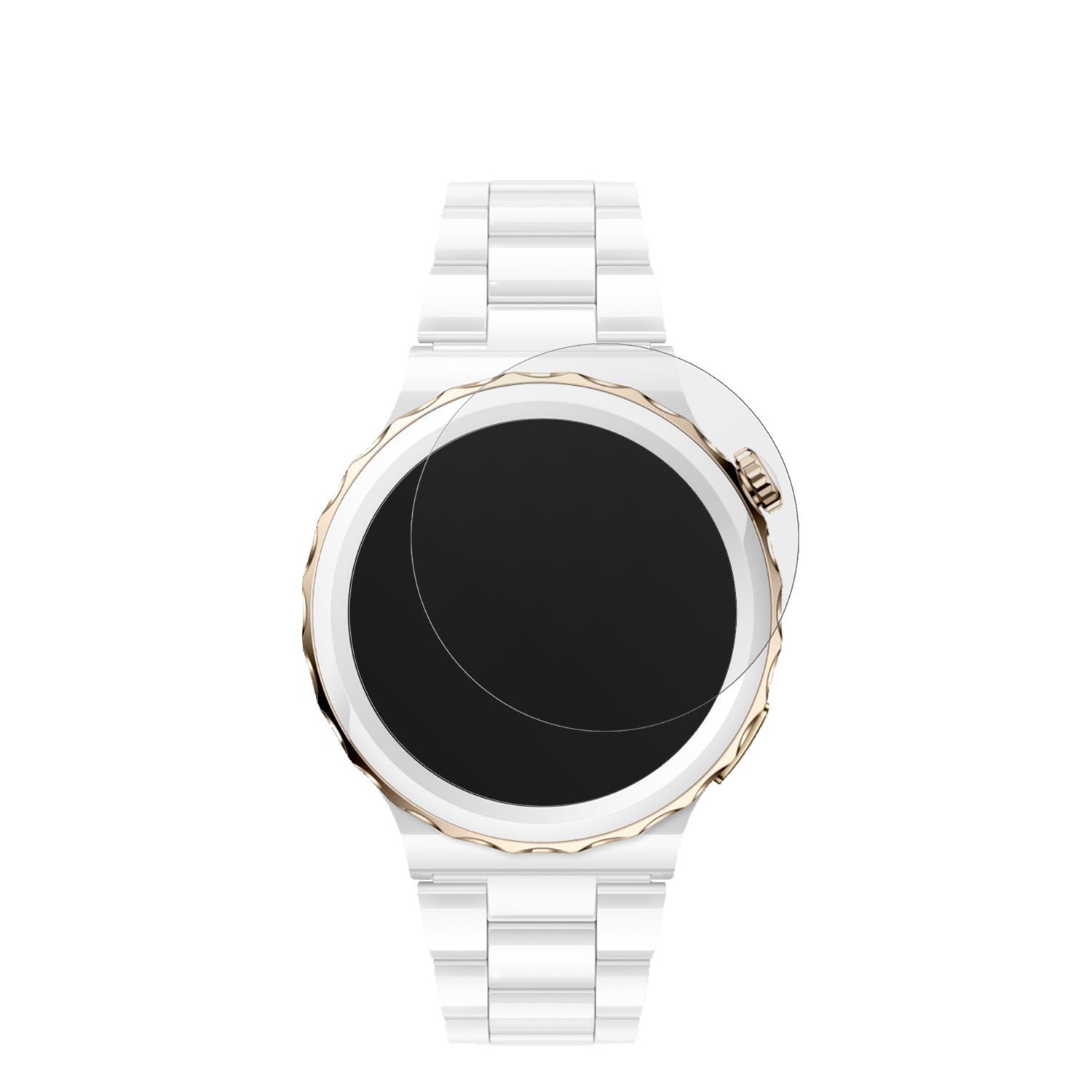 HuaweiWatch GT3 Pro Ceramic (43mm) mit aufgebrachter dipos Displayschutzfolie, die lästige Fingerabdrücke minimiert