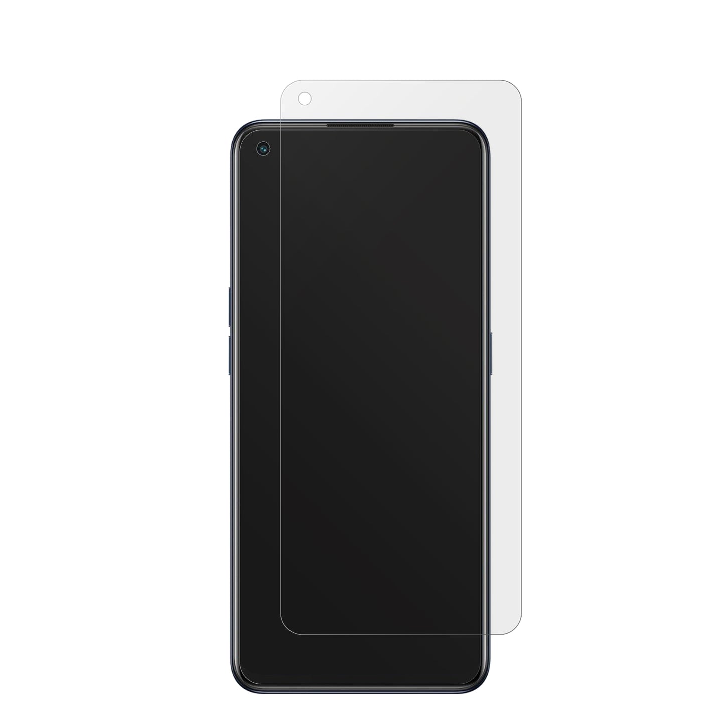 OPPOReno7 4G mit aufgebrachter dipos Displayschutzfolie, die lästige Fingerabdrücke minimiert