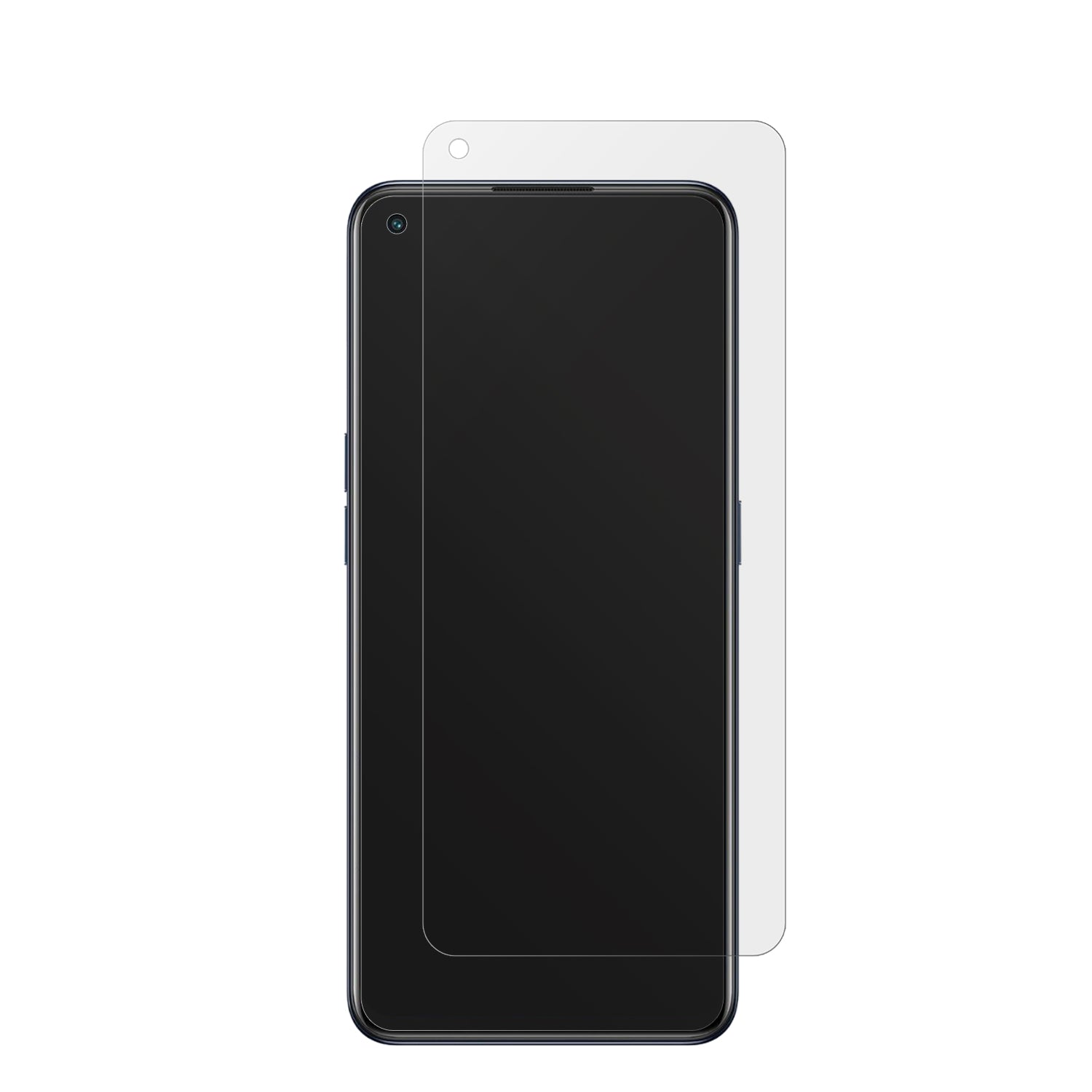 OPPOReno7 4G mit aufgebrachter dipos Displayschutzfolie, die lästige Fingerabdrücke minimiert