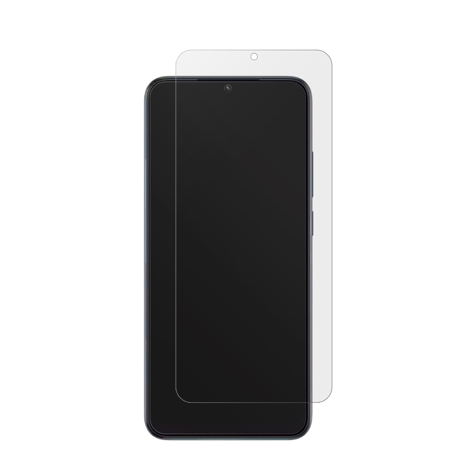 XiaomiPoco C50 mit aufgebrachter dipos Displayschutzfolie, die lästige Fingerabdrücke minimiert
