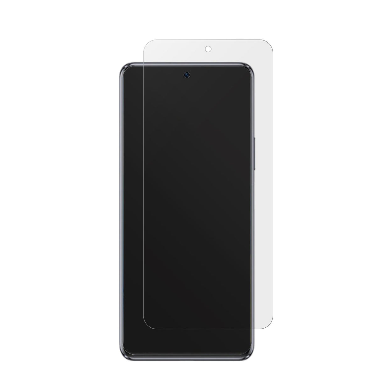 Wiko5G mit aufgebrachter dipos Displayschutzfolie, die lästige Fingerabdrücke minimiert