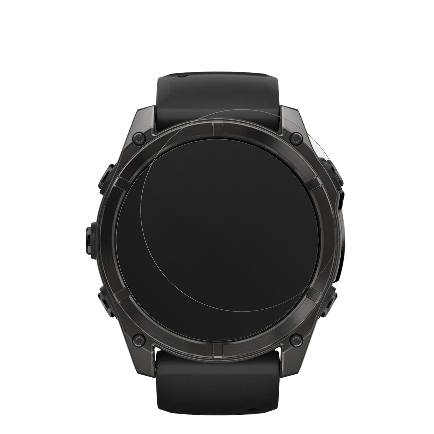 GarminFenix 8 47mm mit aufgebrachter dipos Displayschutzfolie, die lästige Fingerabdrücke minimiert