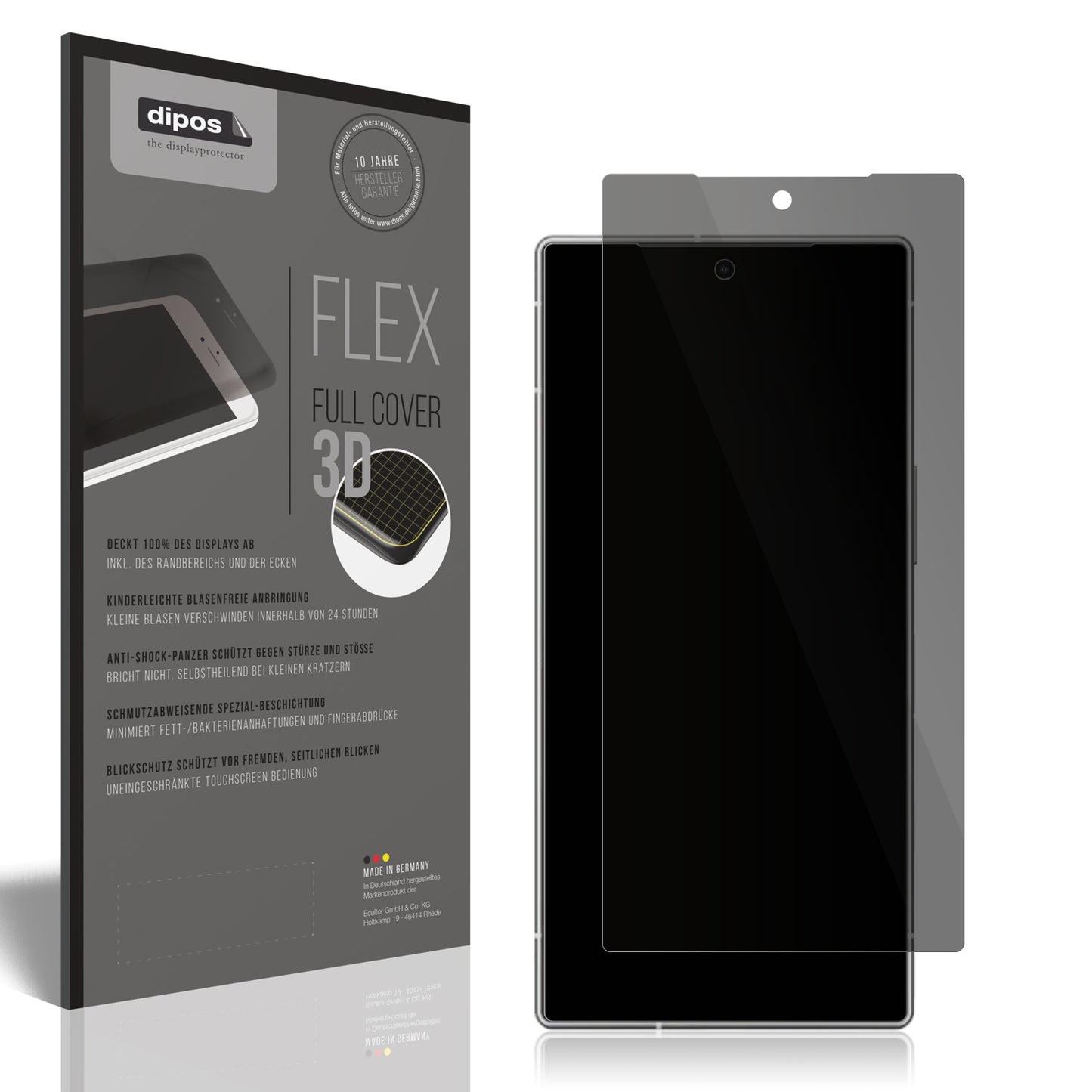 Full Cover Privacy Blickschutzfolie für Sharp Aquos R10