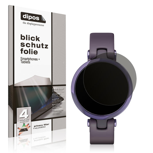 Blickschutzfolie von dipos passend für Garmin Lily Sport Smartwatch, präziser Zuschnitt und blasenfrei montiert
