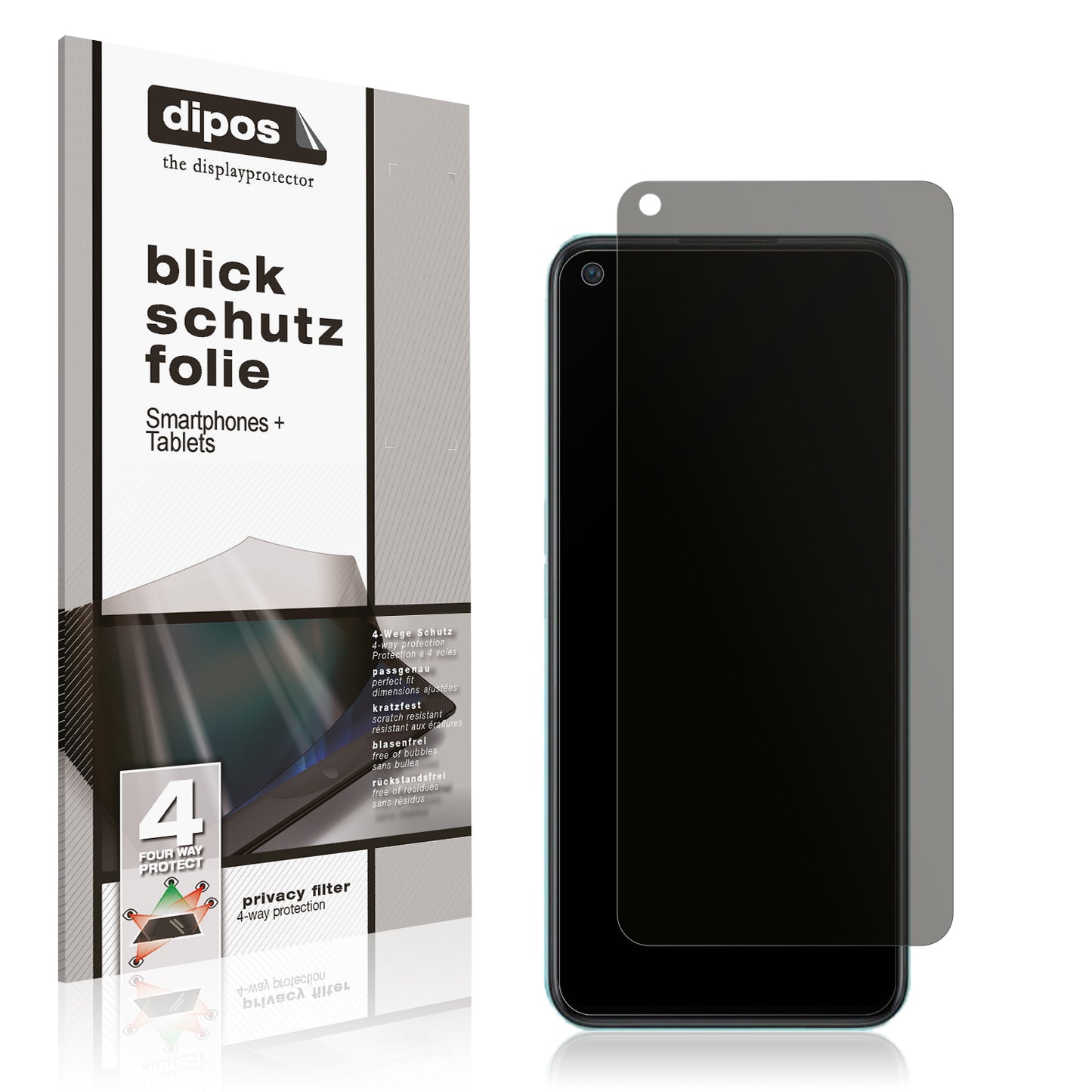 Blickschutzfolie von dipos passend für OnePlus Nord CE 2 Lite, präziser Zuschnitt und blasenfrei montiert