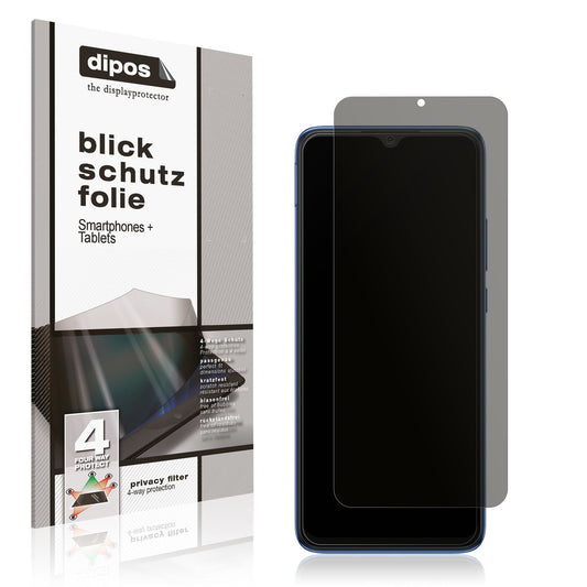 Blickschutzfolie von dipos passend für Xiaomi Redmi 10C, präziser Zuschnitt und blasenfrei montiert