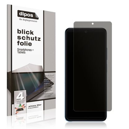 Blickschutzfolie von dipos passend für Xiaomi Redmi Note 11T Pro Plus, präziser Zuschnitt und blasenfrei montiert