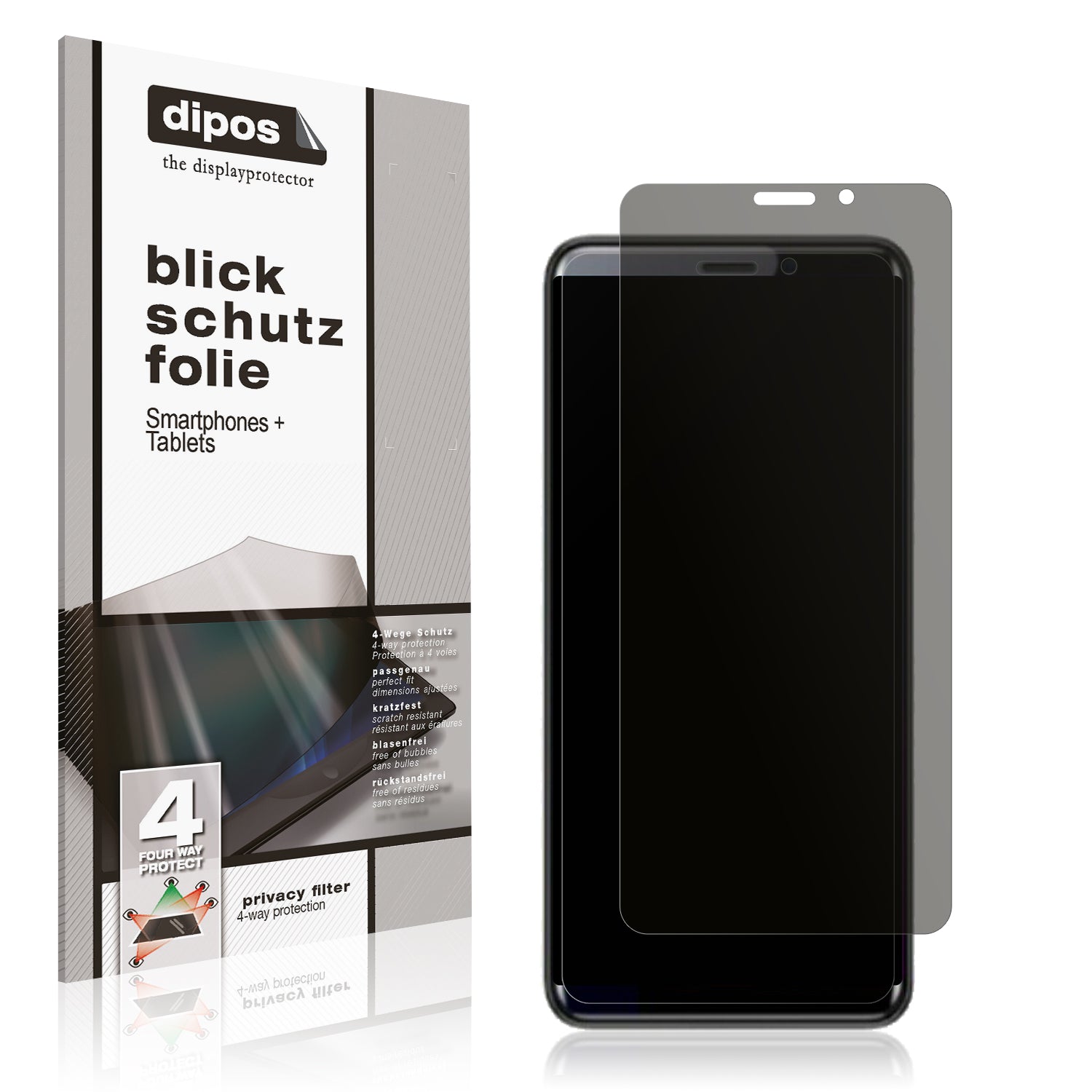 Blickschutzfolie von dipos passend für Coolpad Cool Play 7C, präziser Zuschnitt und blasenfrei montiert