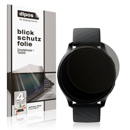 Blickschutzfolie von dipos passend für OnePlus Nord Smartwatch, präziser Zuschnitt und blasenfrei montiert