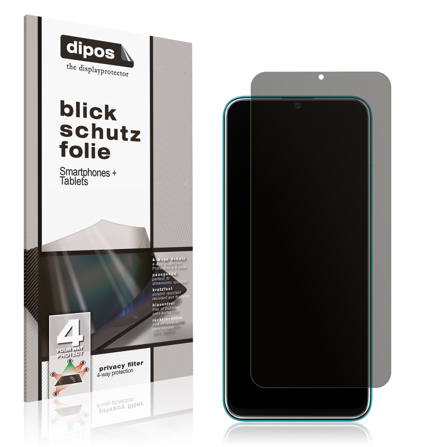 Blickschutzfolie von dipos passend für Blackview A95, präziser Zuschnitt und blasenfrei montiert