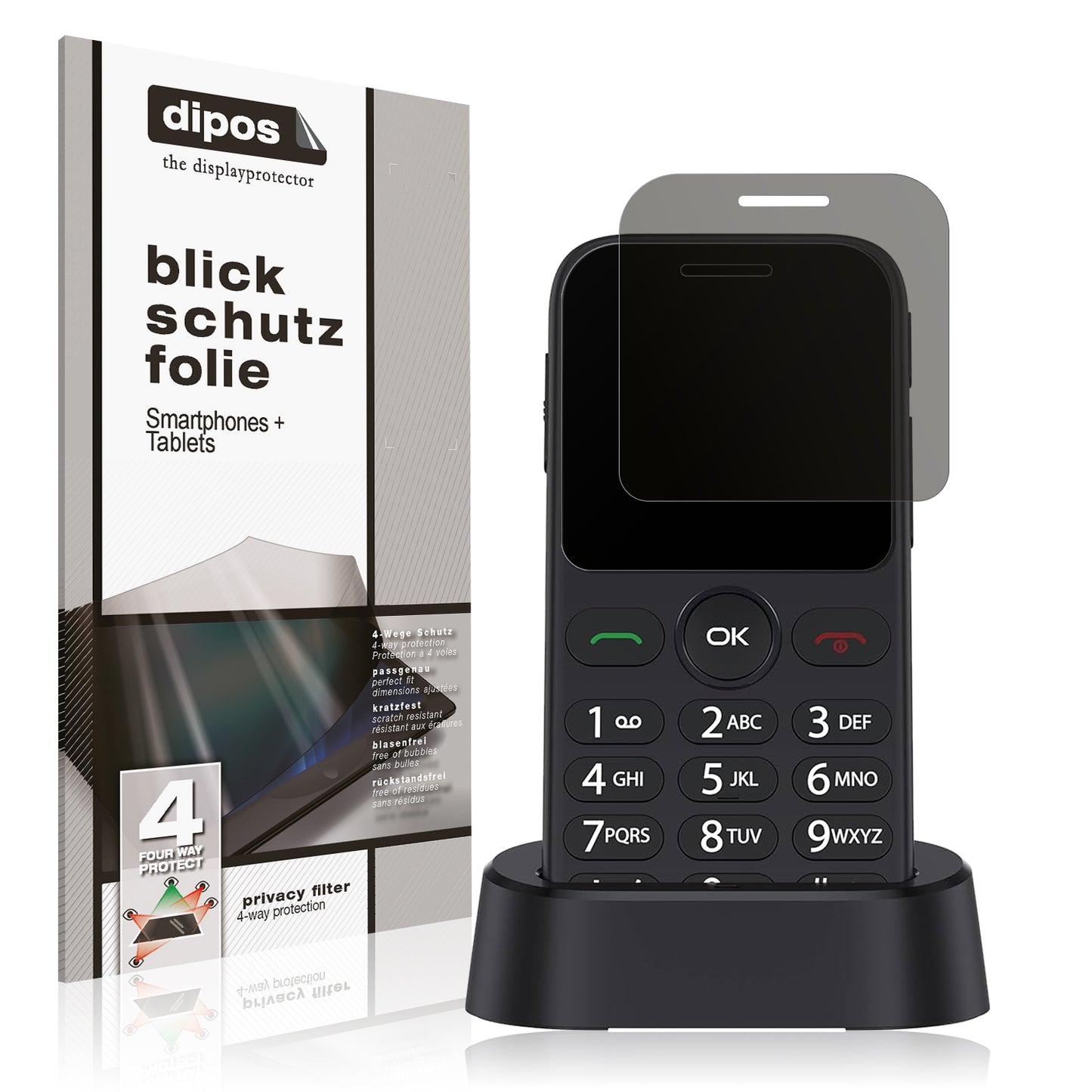Blickschutzfolie für Alcatel 2020X matt Schutzfolie Privacy