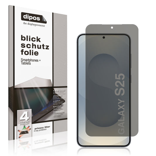 Blickschutzfolie von dipos passend für Samsung Galaxy S25, präziser Zuschnitt und blasenfrei montiert