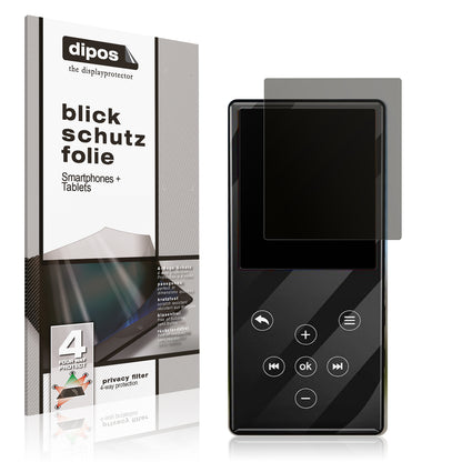 Blickschutzfolie für Gueray Q9 MP3-Player matt Schutzfolie Privacy