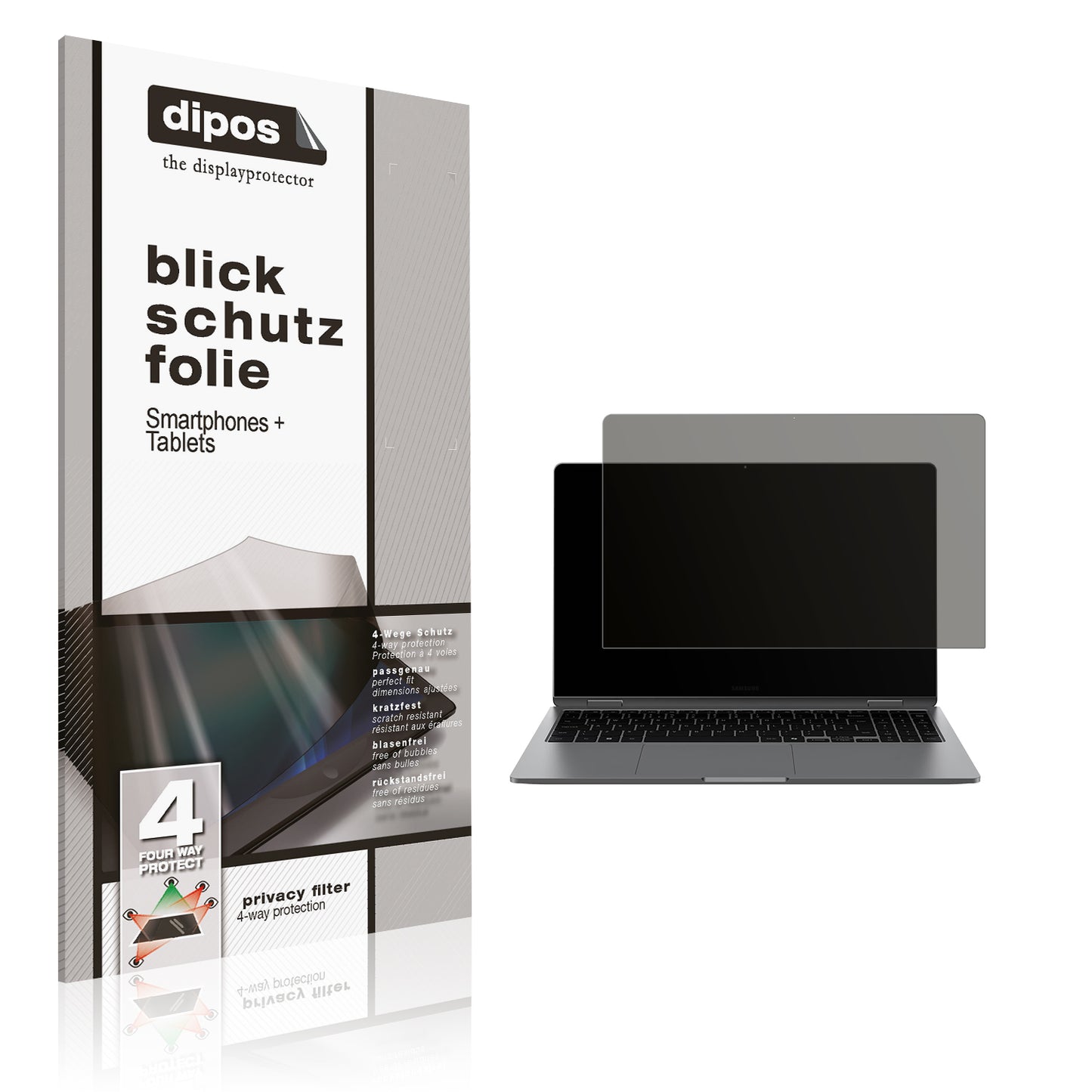 Blickschutzfolie für Samsung Galaxy Book 2 Pro 360 matt Schutzfolie Privacy