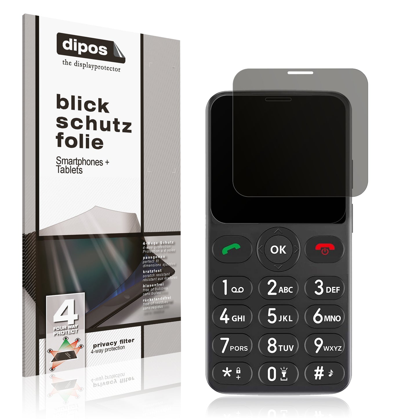 Blickschutzfolie für Melefon Seniorenhandy matt Schutzfolie Privacy