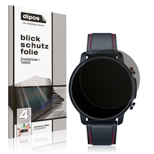 Blickschutzfolie von dipos passend für Motsfit 1,32 Zoll Smartwatch, präziser Zuschnitt und blasenfrei montiert