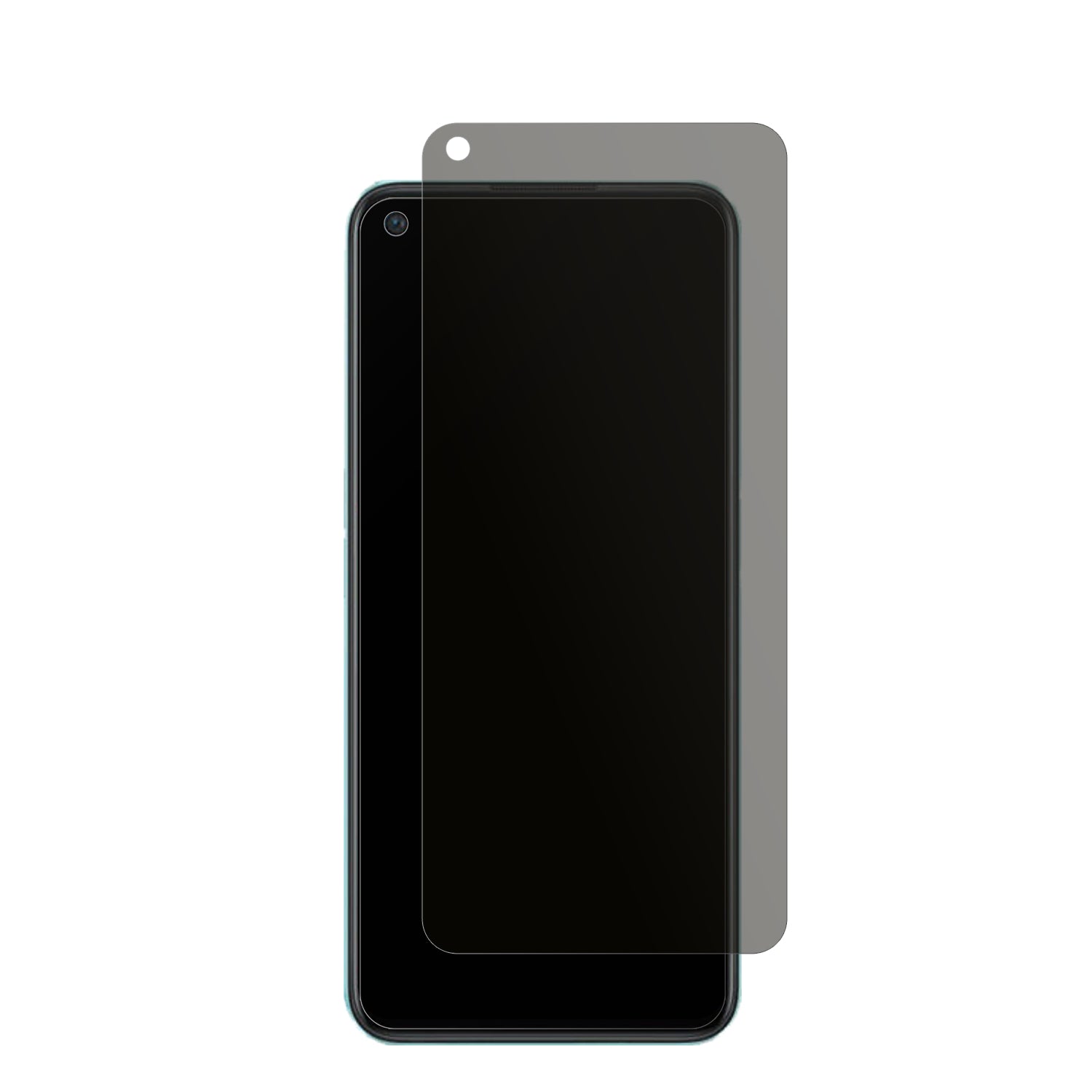 OnePlusNord CE 2 Lite mit aufgebrachtem dipos Displayschutz, der seitliche Einblicke blockiert