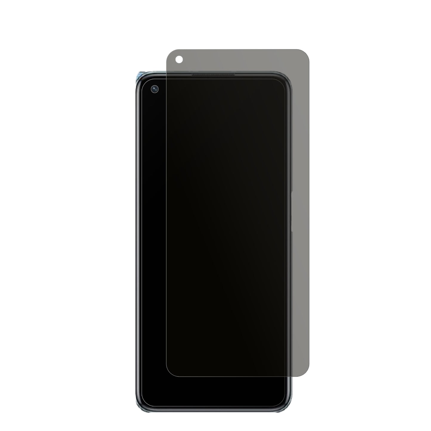 OppoK10 5G mit aufgebrachtem dipos Displayschutz, der seitliche Einblicke blockiert