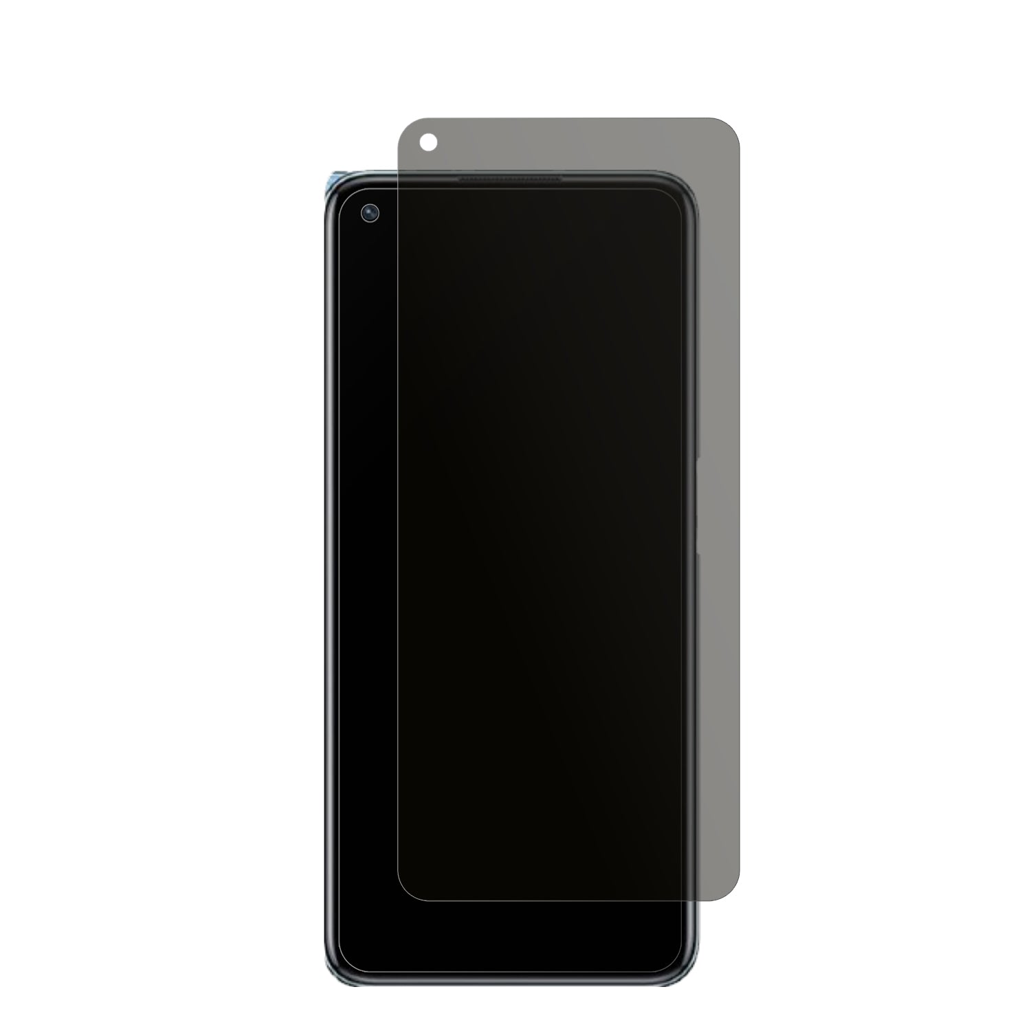 OppoK10 5G mit aufgebrachtem dipos Displayschutz, der seitliche Einblicke blockiert