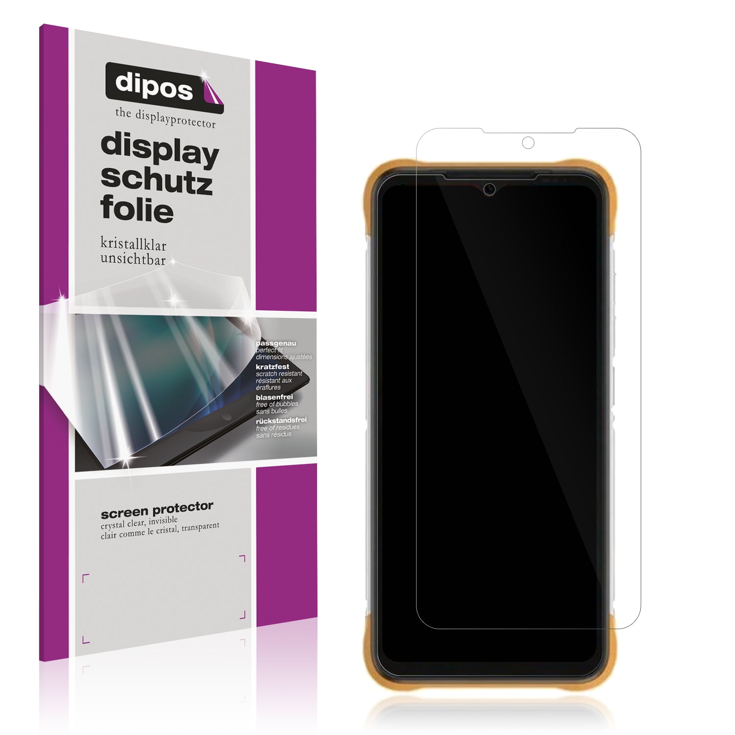 Klare Displayschutzfolie von dipos passend für Umidigi Bison X10, präziser Zuschnitt und blasenfrei montiert