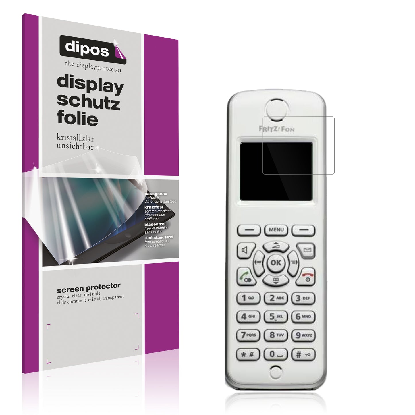 4x Schutzfolie klar für FRITZ! FON M2 Dect Display-Schutzfolie
