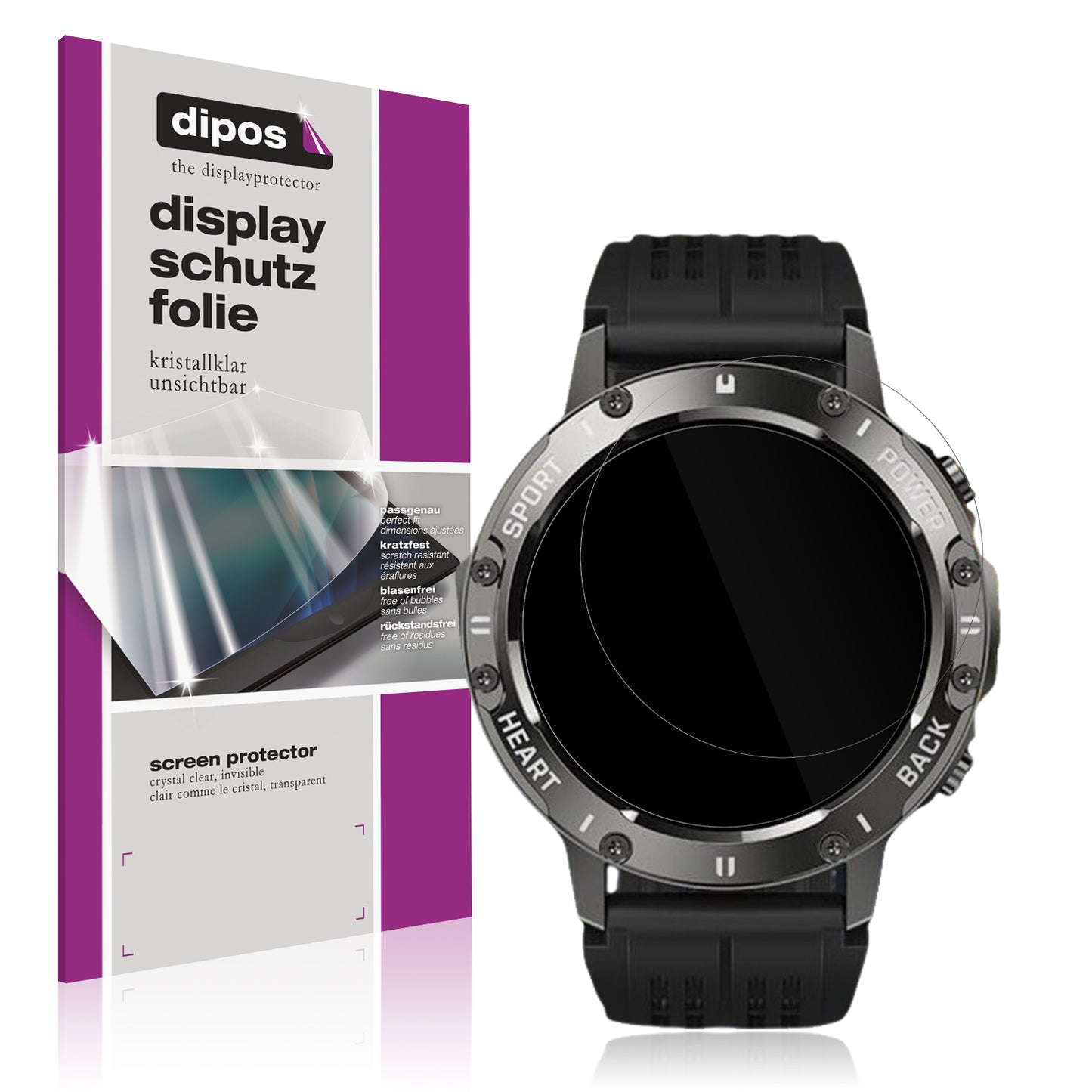 Klare Displayschutzfolie von dipos passend für Gleisa 1.8 Zoll MP3 Player, präziser Zuschnitt und blasenfrei montiert