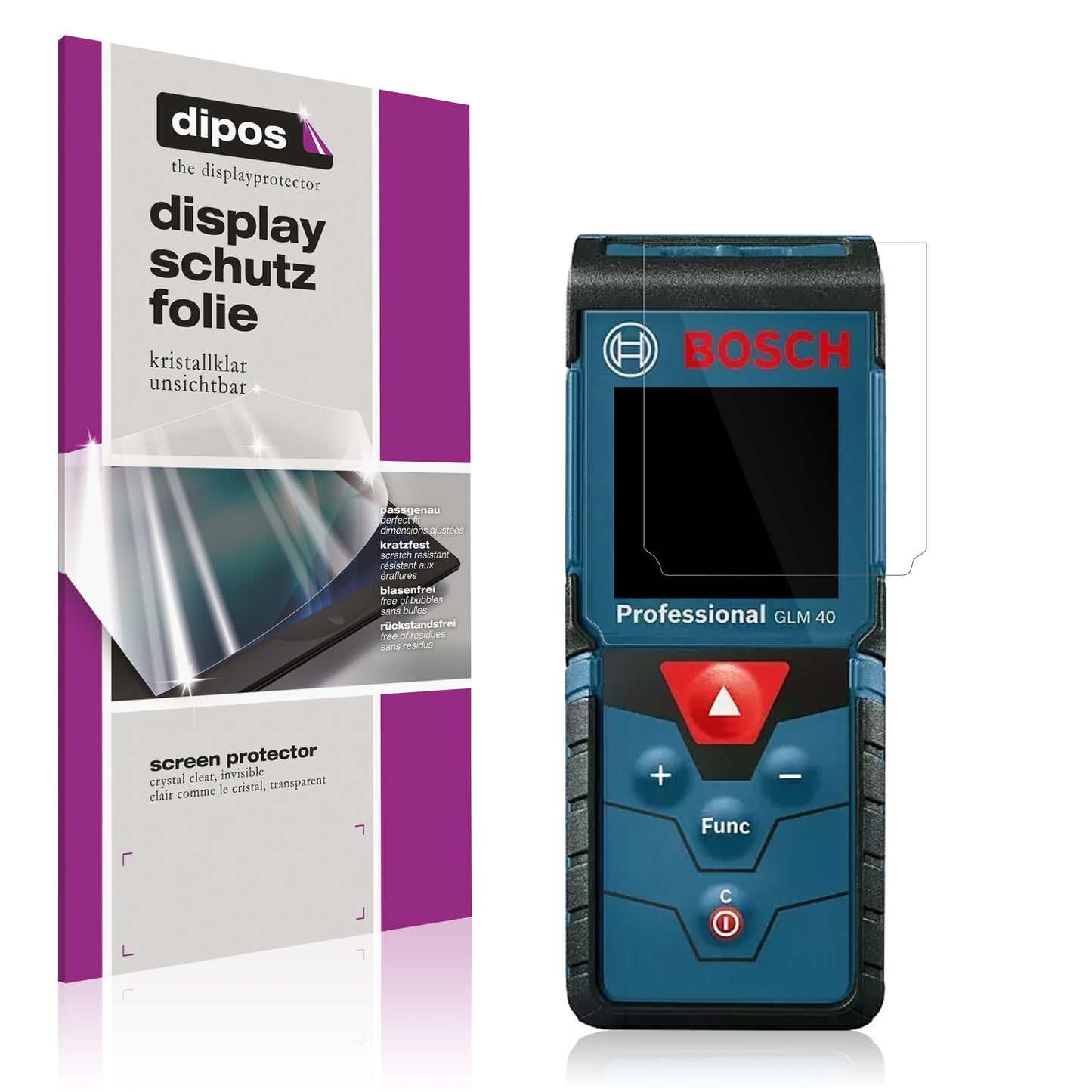 4x Screen Protector for Bosch Professional Laser GLM 40 Protection Crystal