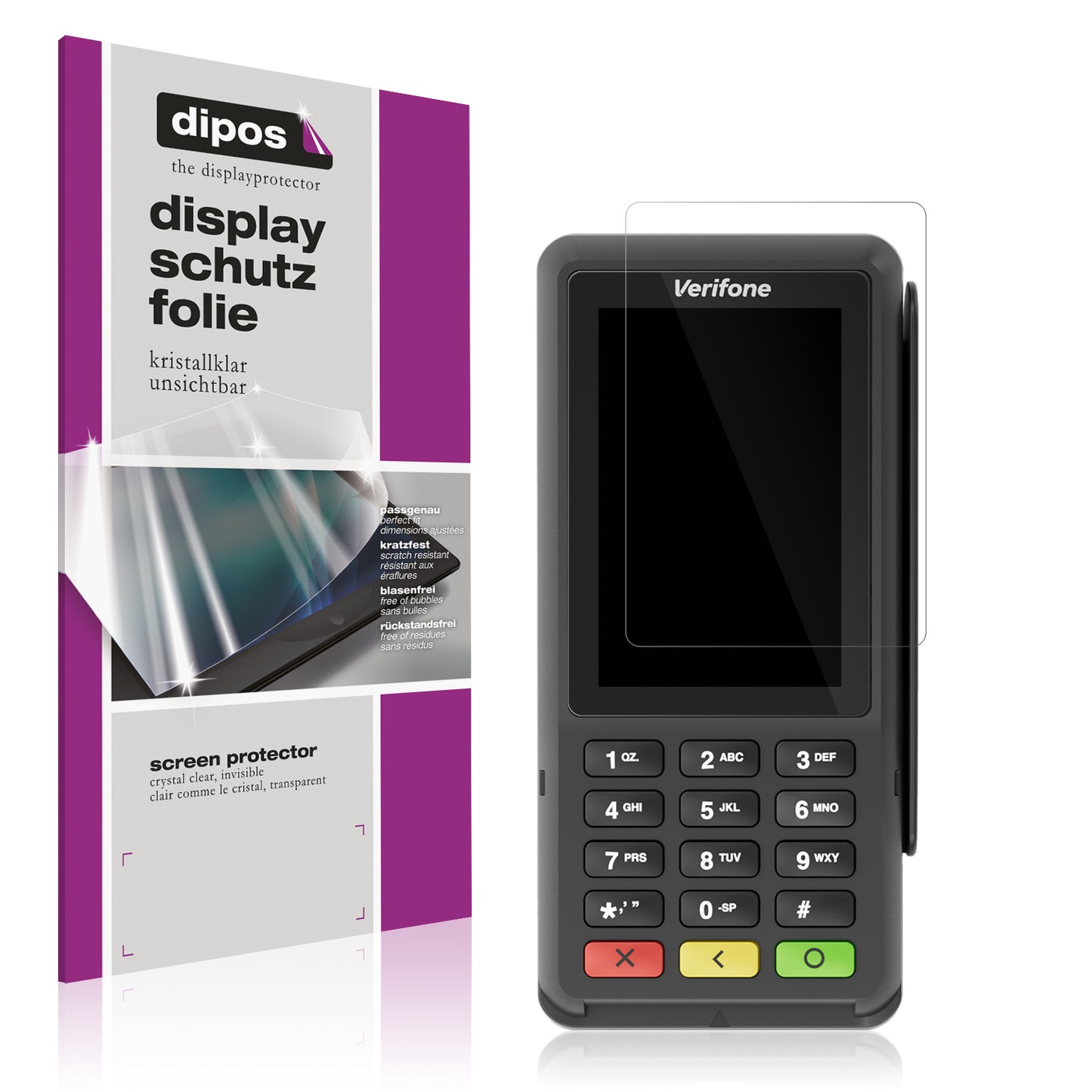 4x Schutzfolie klar für Adyen P400 Plus Display-Schutzfolie