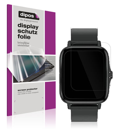 Klare Displayschutzfolie von dipos passend für Kaseemi 1,7 Zoll Smartwatch, präziser Zuschnitt und blasenfrei montiert