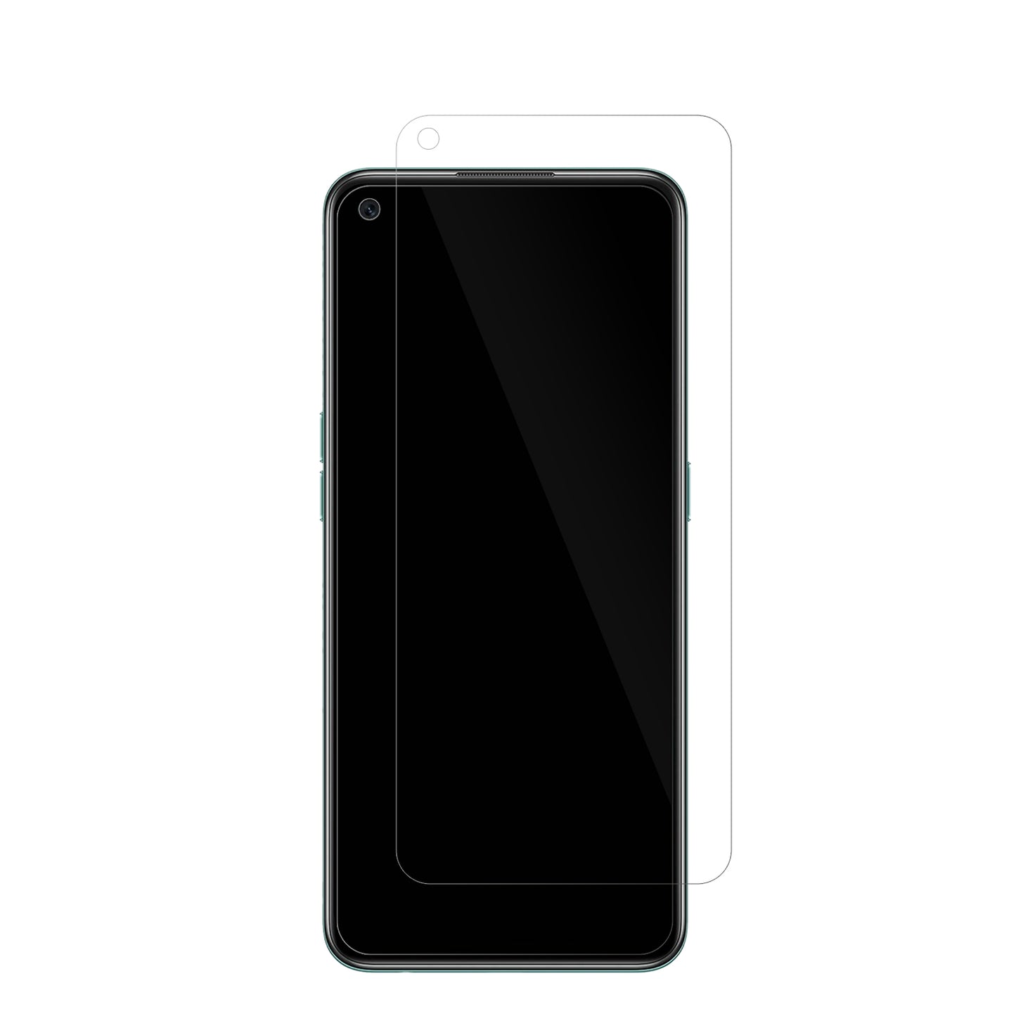 OppoA55s 5G Japan mit aufgebrachter dipos Displayschutzfolie, glasklare Darstellung ohne Einschränkungen