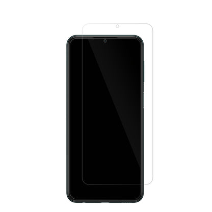 SamsungGalaxy M23 5G mit aufgebrachter dipos Displayschutzfolie, glasklare Darstellung ohne Einschränkungen