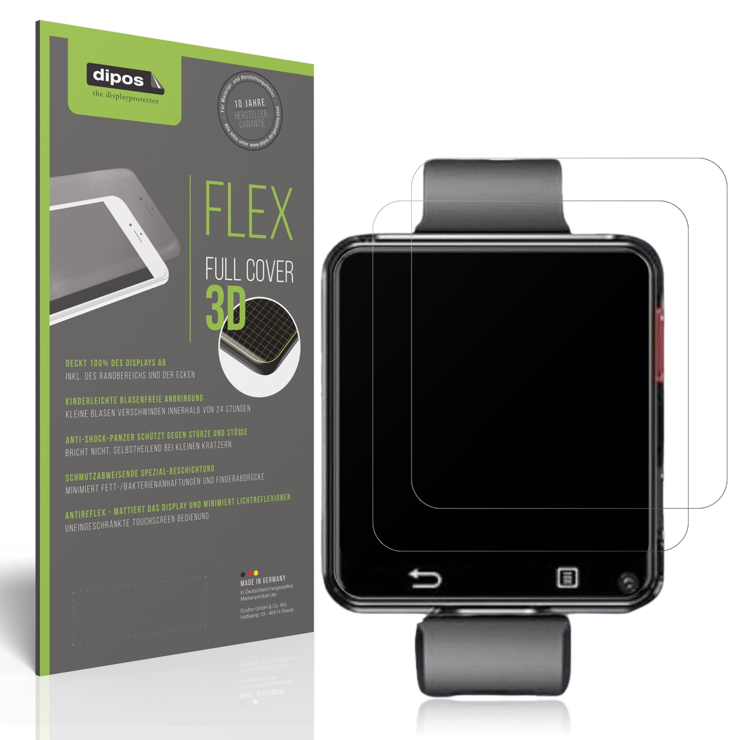 2x Full Cover Schutzfolie matt für AIEK 4G Smartwatch 2.64 Zoll