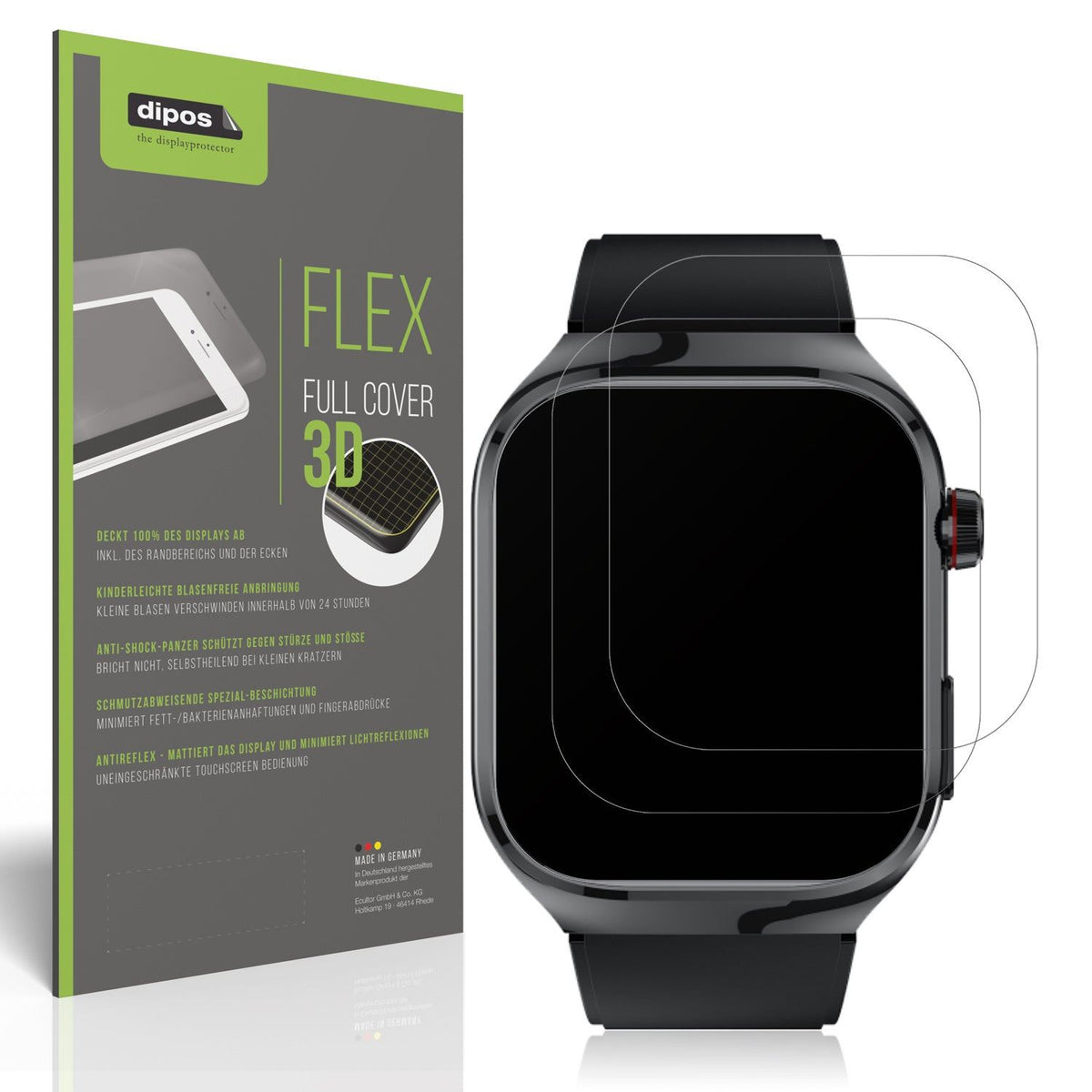 2x Full Cover matte Film for TK 16 Smartwatch 2.04 Zoll Screen Protector