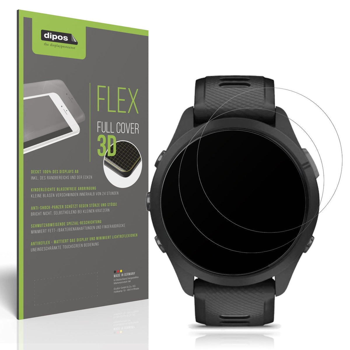 2x Full Cover matte Film for Garmin Forerunner 265s 42mm Screen Protector