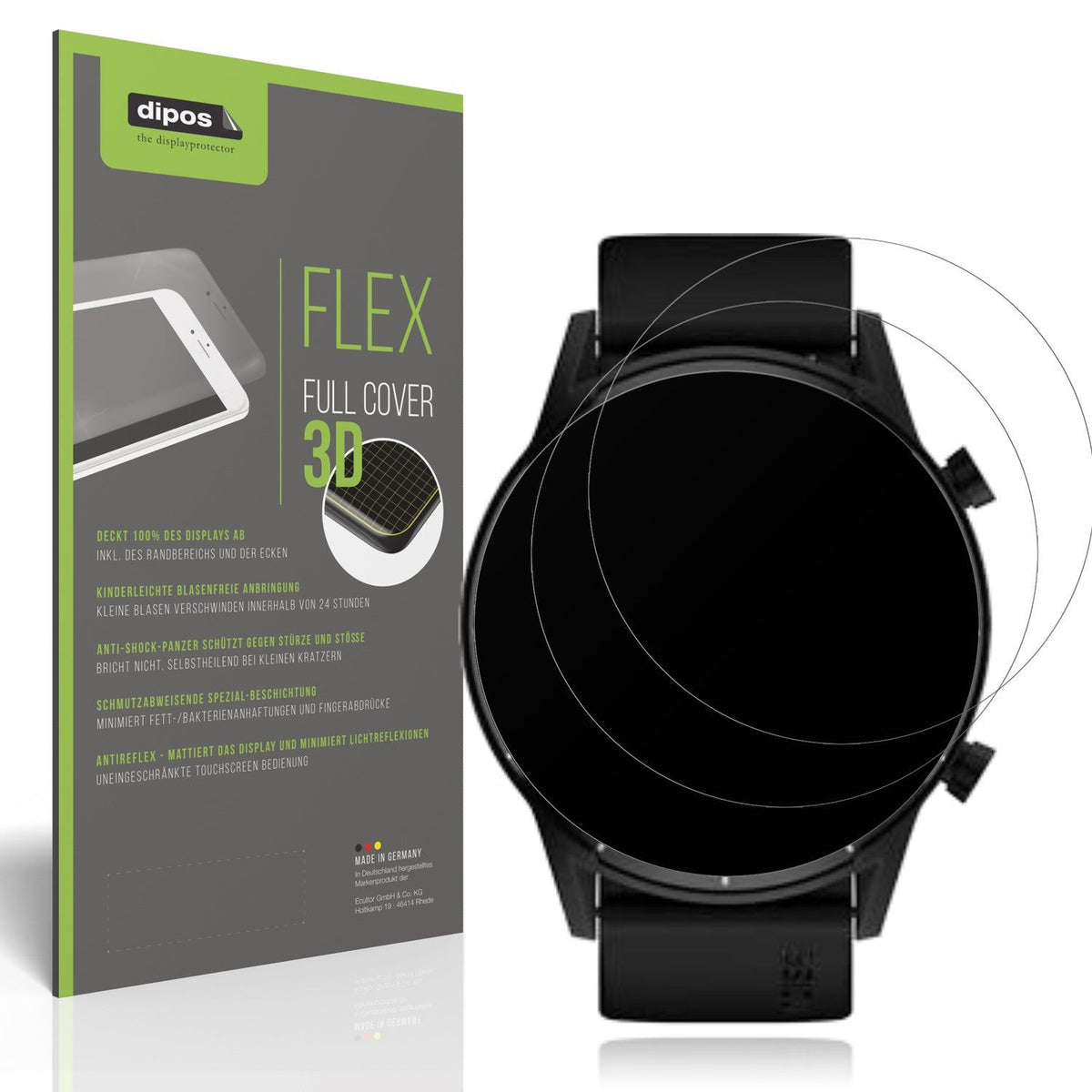 2x Full Cover matte Film for Tecno Watch Pro 2 Screen Protector Anti-Shock