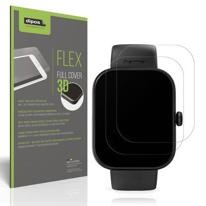 2x Full Cover matte Film for Hama Fit Watch 5000 Screen Protector Anti-Shock