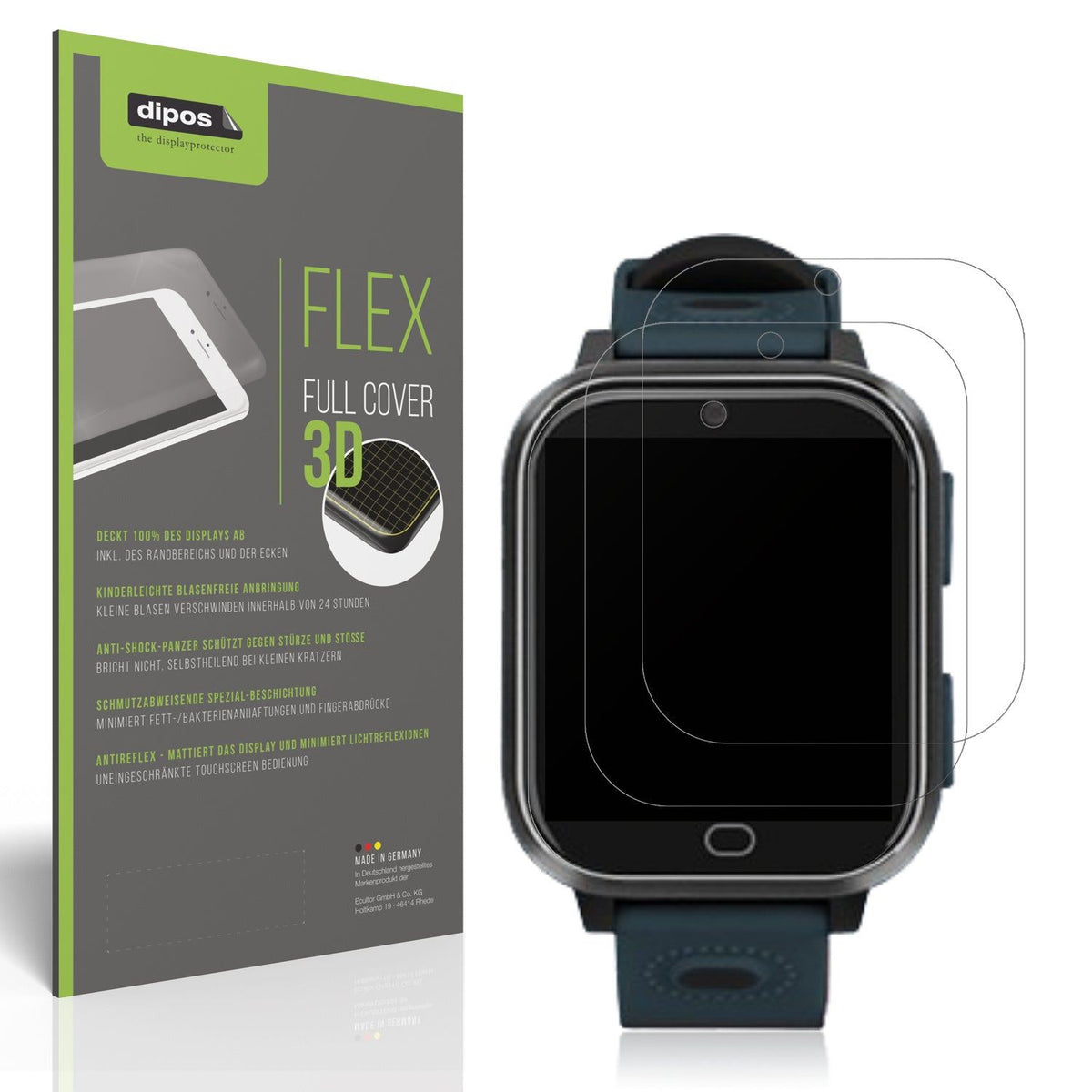 2x Full Cover matte Film for Noctiluxia K18FH Kinder Smartwatch Screen