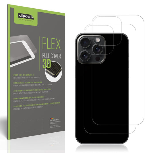 2x Full Cover matte Film for Apple iPhone 15 Pro Max Rückseite Screen Protector