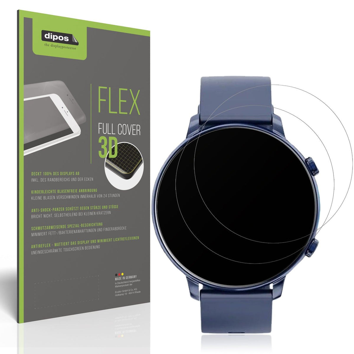 2x Full Cover matte Film for Hwagol 1.43 Zoll Smartwatch Screen Protector