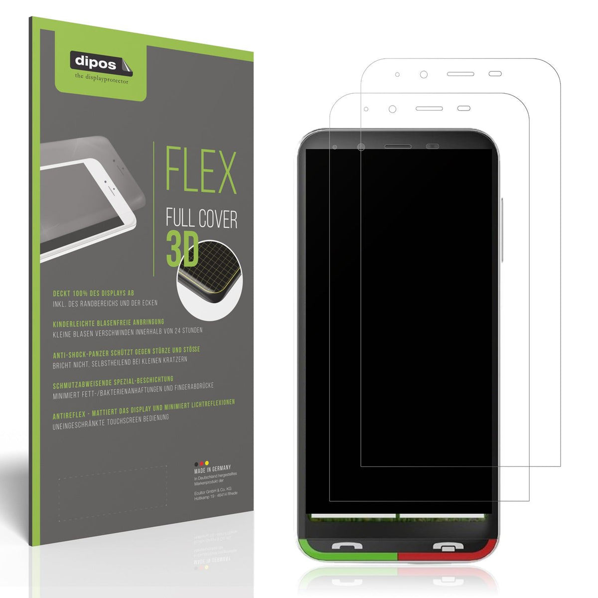 2x Full Cover matte Film for Emporia SUPEReasy Screen Protector Anti-Shock