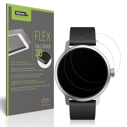 2x Full Cover matte Film for Withings Scanwatch 38mm Gen. 1 Screen Protector