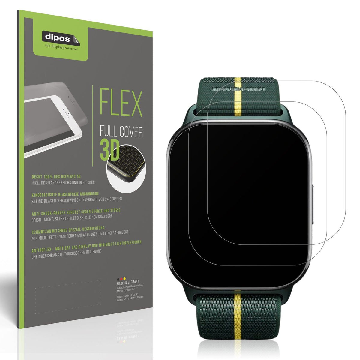 2x Full Cover matte Film for Motorola Moto Watch Fit Screen Protector Anti-Shock