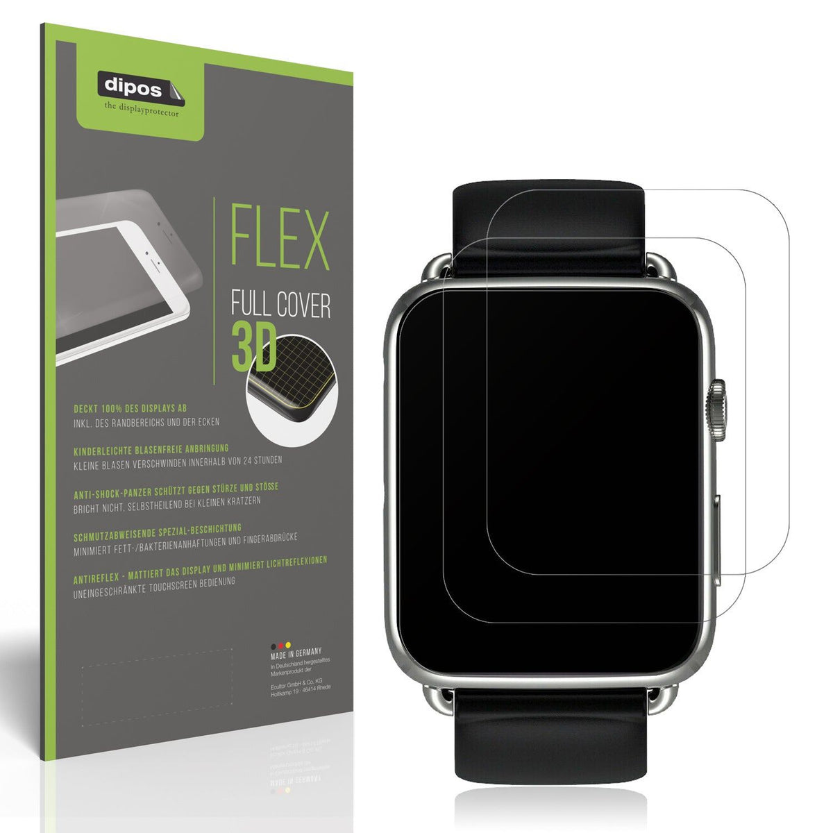 2x Full Cover matte Film for Smartwatch DM20 1.88 Zoll Screen Protector